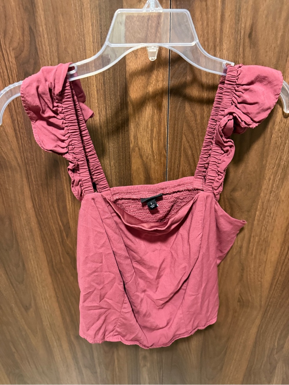 Torrid Ruffle Strap Cropped Tank Top in Dusty Rose, Size 1